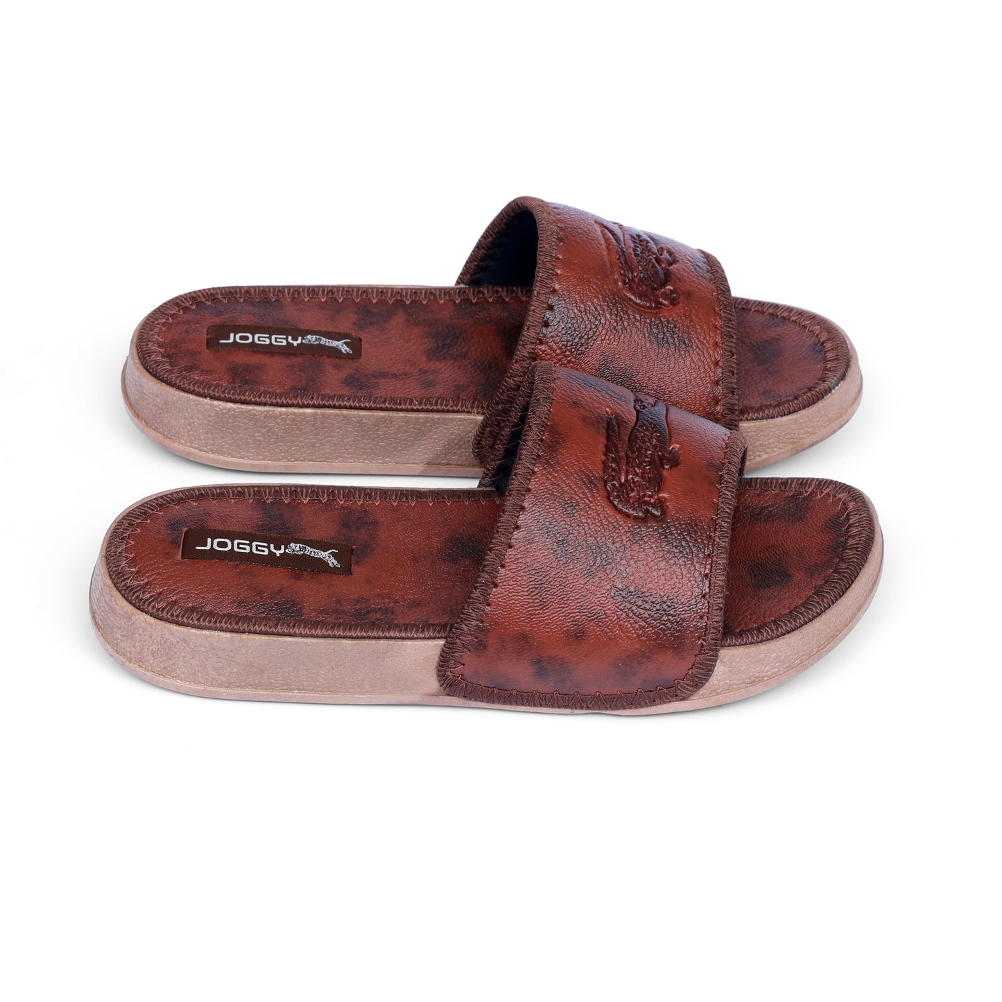 Premium Mustard Brown Pure Leather Slides - HE – 6