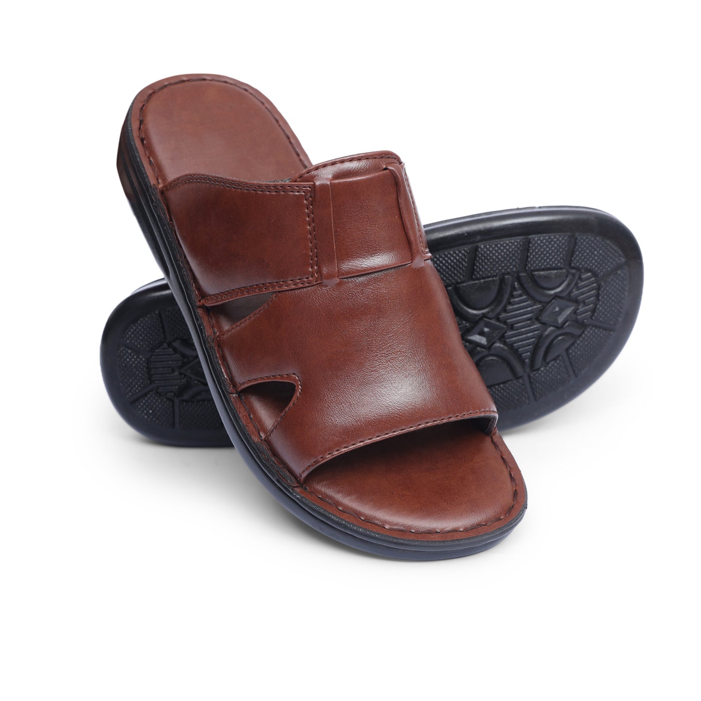 Grain Leather Mustard Handmade Chappal - T11