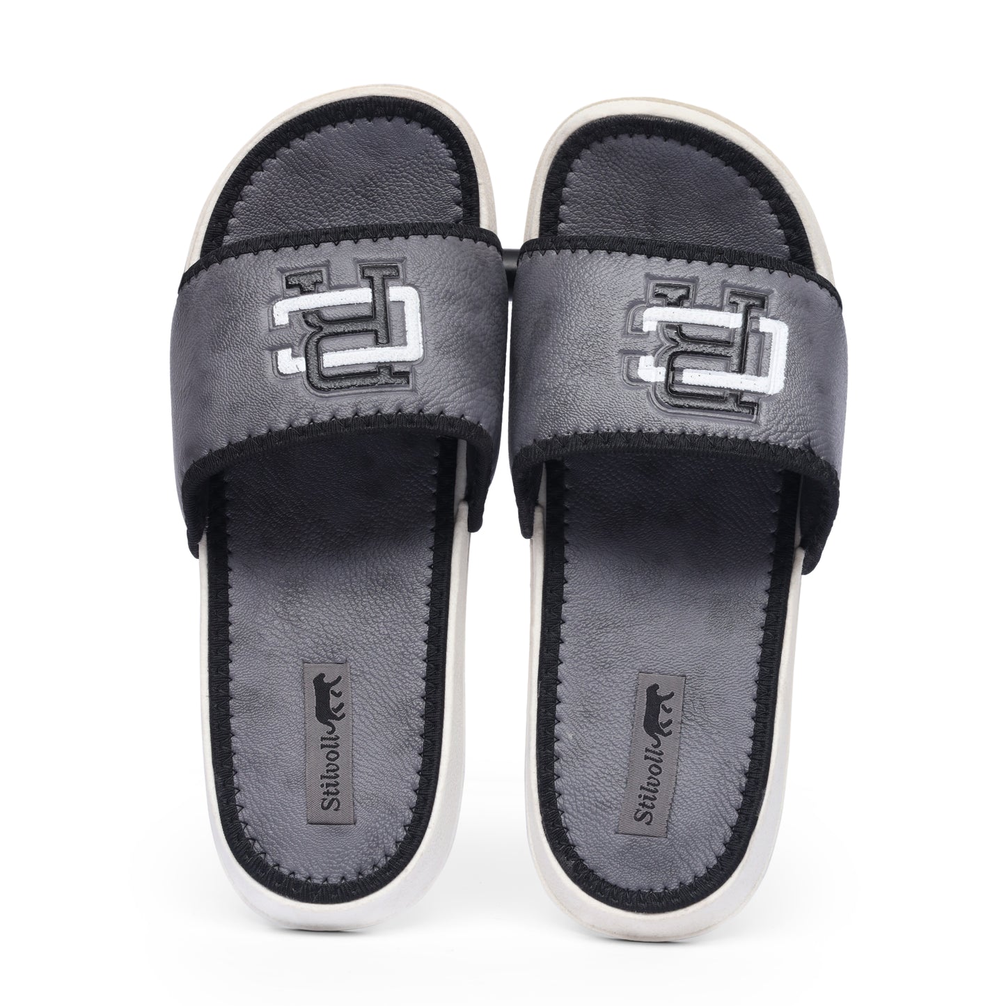 Ash Grey Pure Leather CR Slides - HE - 5 - JOGGY