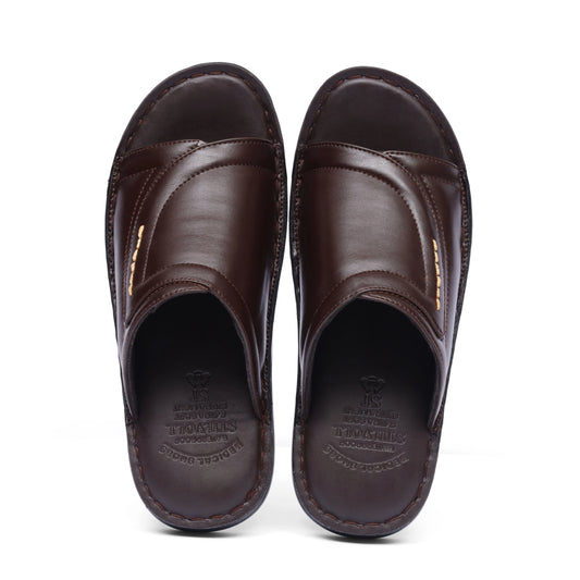Brown Pure Cow Leather Chappal - T7 - JOGGY