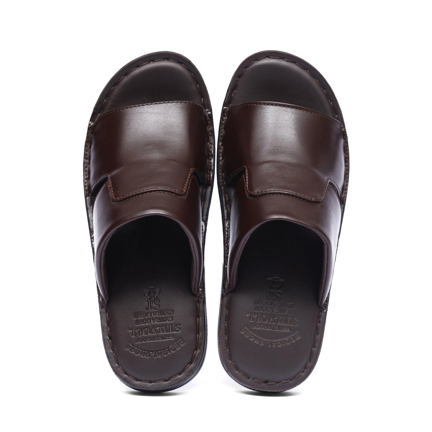Brown Pure Cow Leather Chappal - T4 - JOGGY