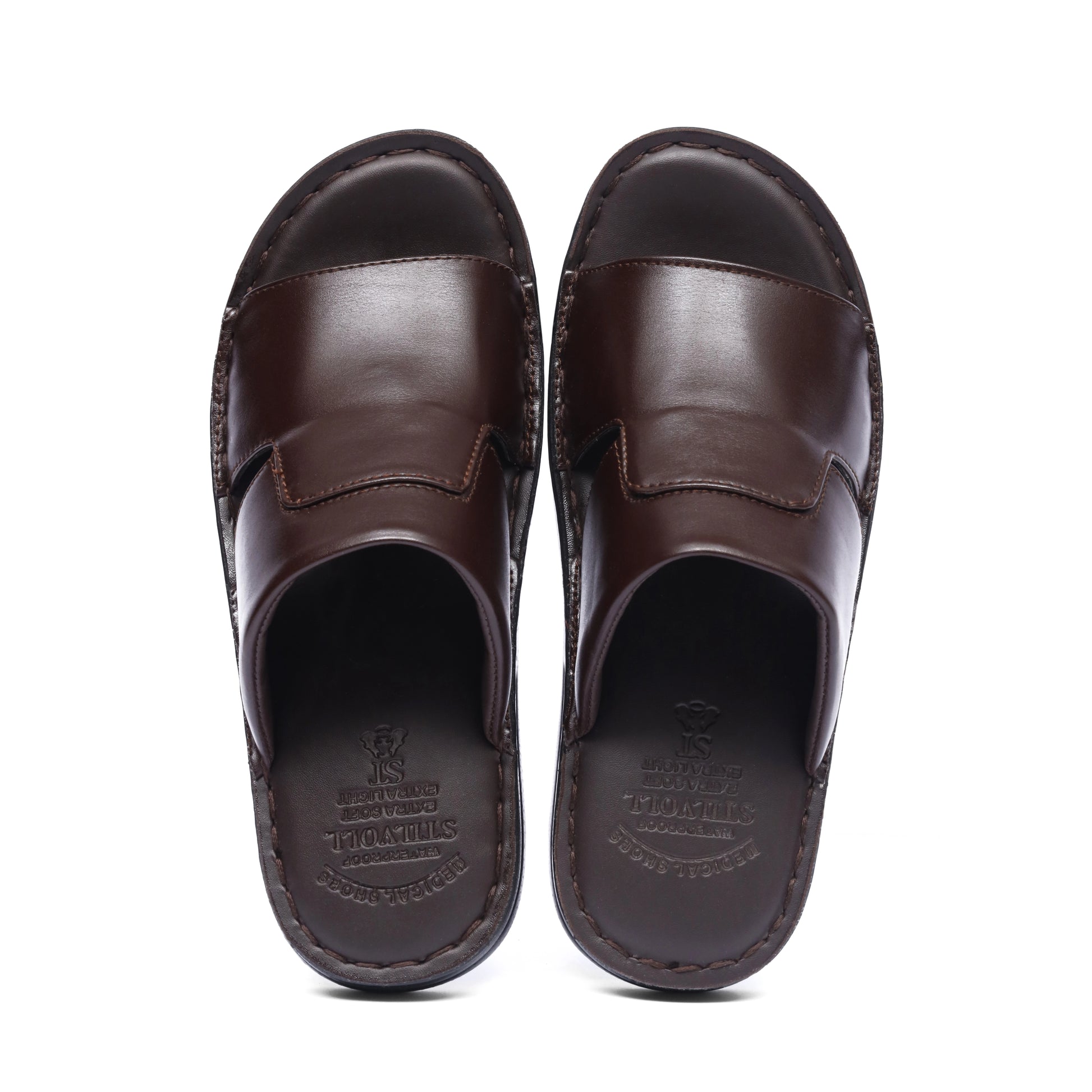 Brown Pure Cow Leather Chappal - T4 - JOGGY