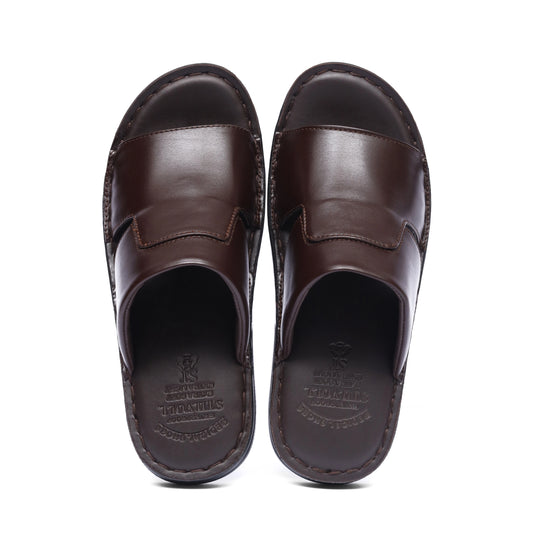 Brown Pure Cow Leather Chappal - T4 - JOGGY