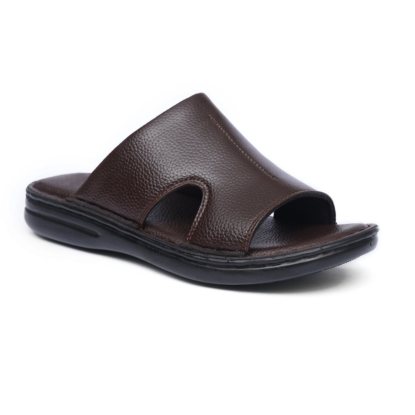 Grain Leather Brown Handmade Chappal - T10