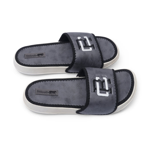 Ash Grey Pure Leather CR Slides - HE - 5 - JOGGY