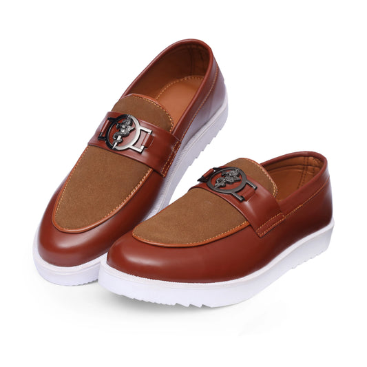 Mustard Suede Leather Buckle Loafer – F1
