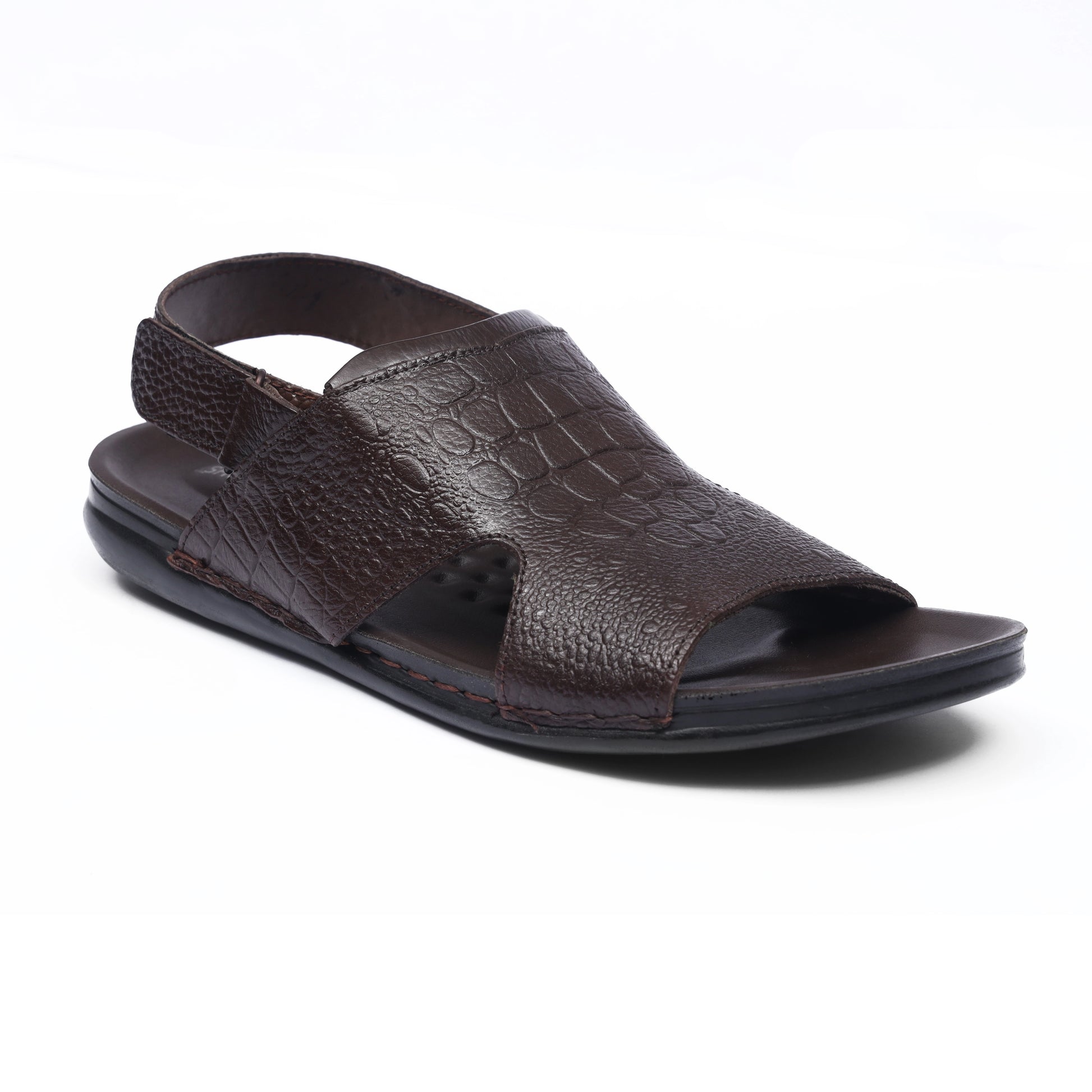 Brown Pure Croc Leather Sandal - CL - 0359 - JOGGY
