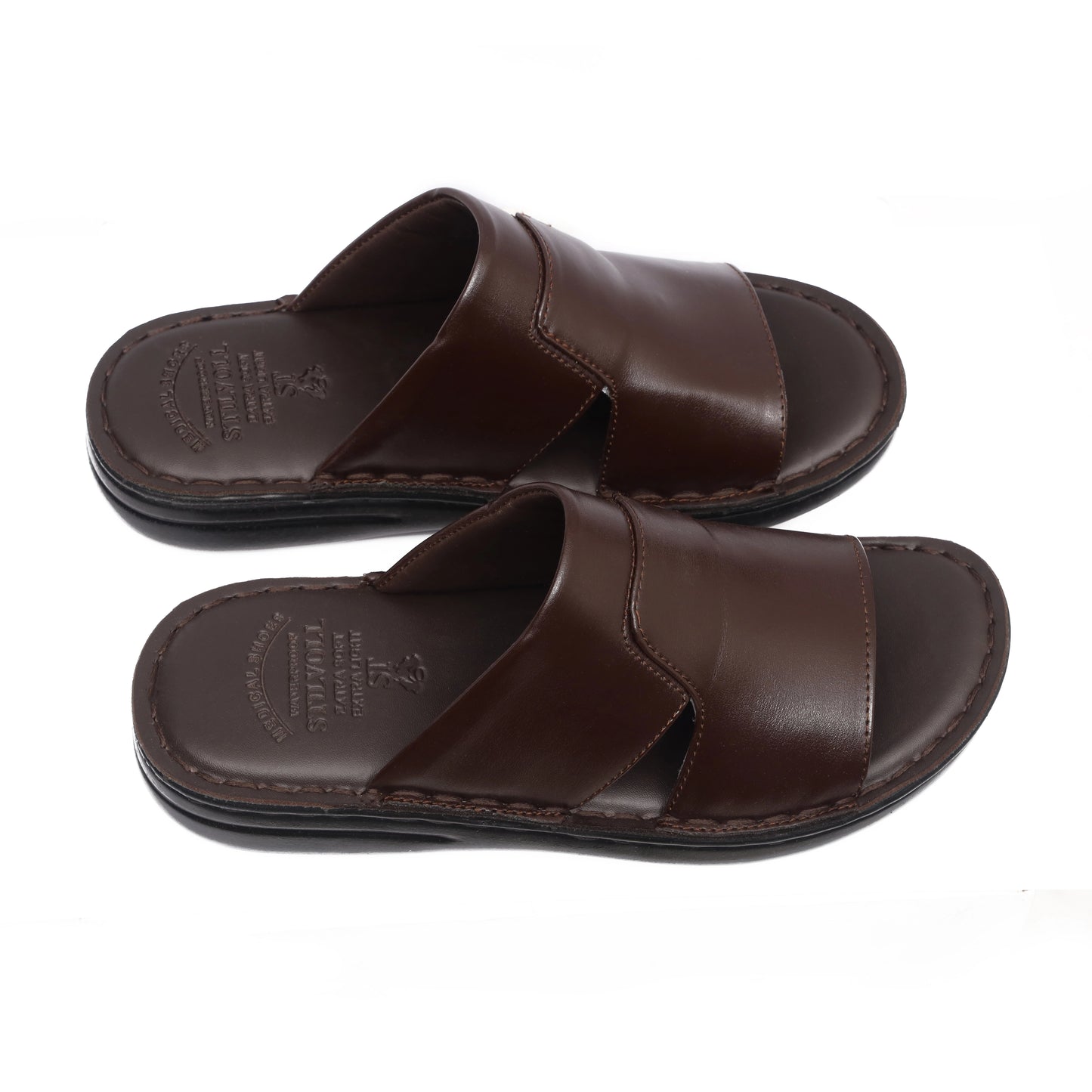 Brown Pure Cow Leather Chappal - T4 - JOGGY