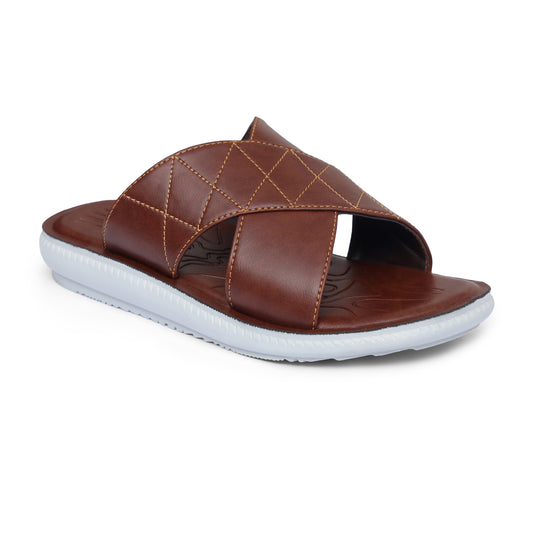 Mustard Quilted Pure Leather Slides - FL - 03