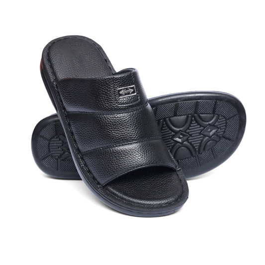 Grain Leather Black Handmade Chappal - T13