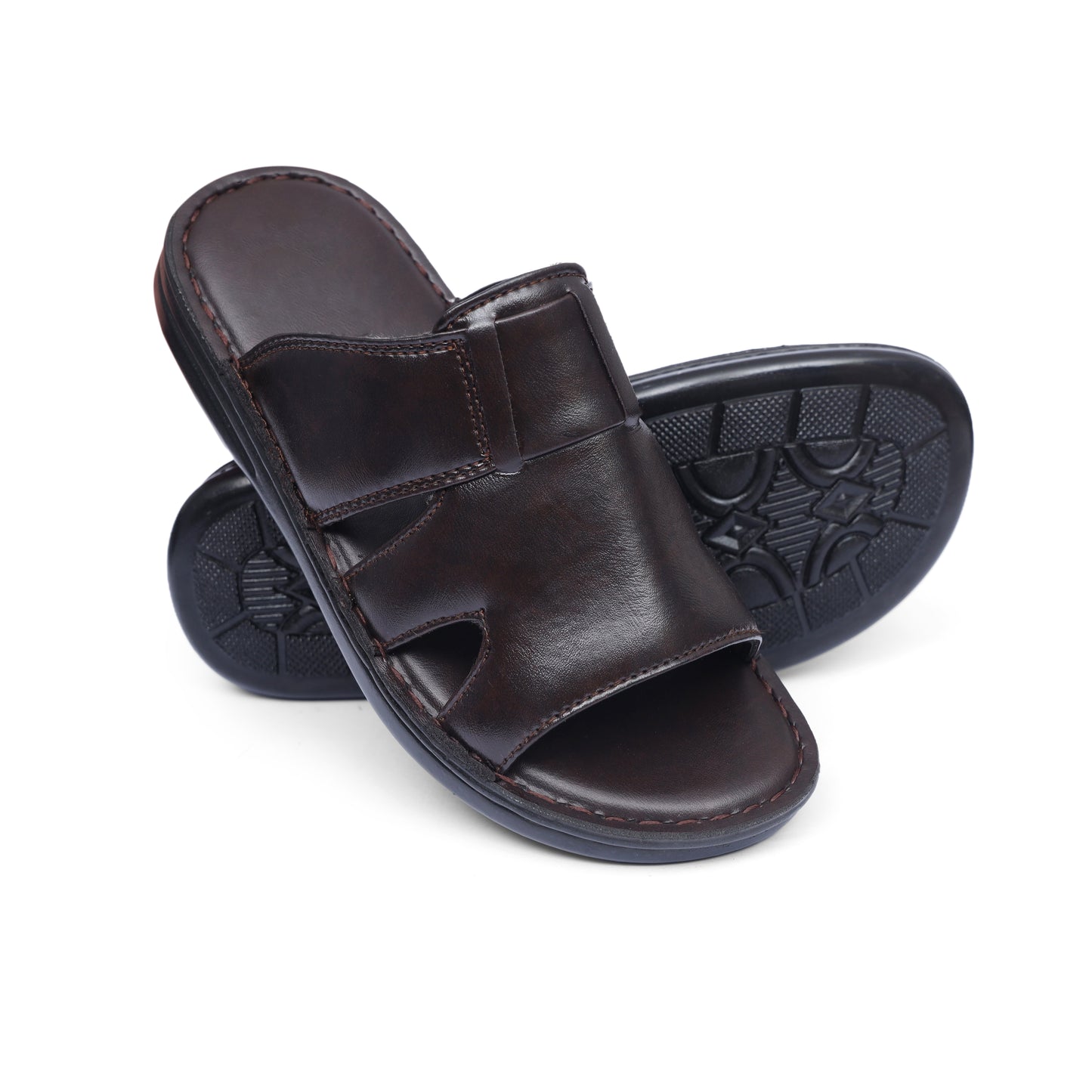 Grain Leather Brown Handmade Chappal - T11