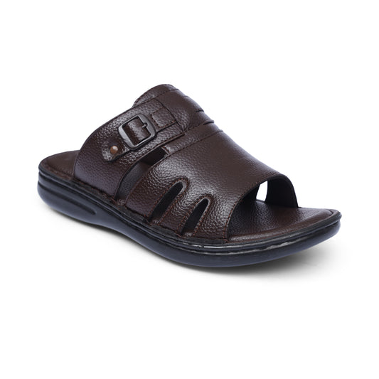 Grain Leather Brown Handmade Chappal - T12