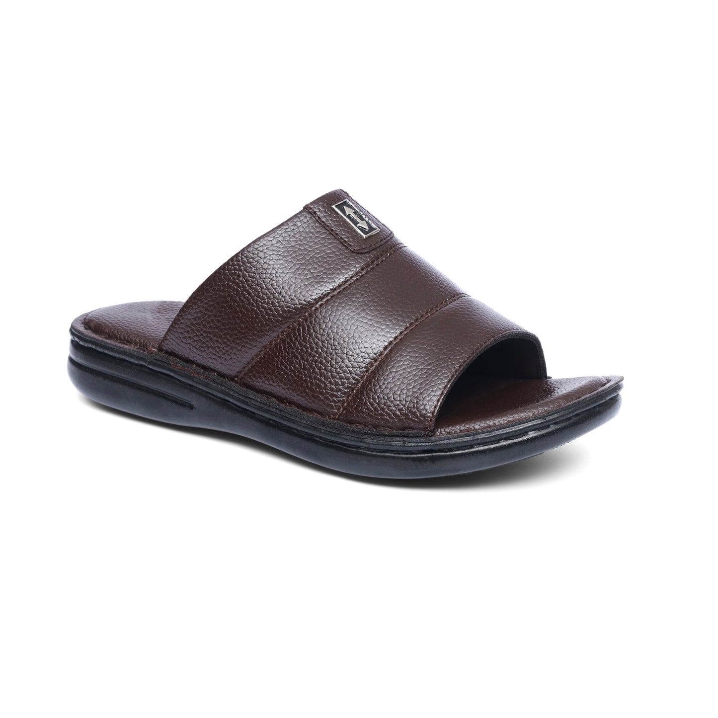 Grain Leather Brown Handmade Chappal - T13