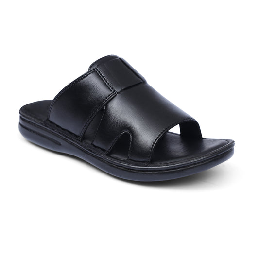 Grain Leather Black Handmade Chappal - T11