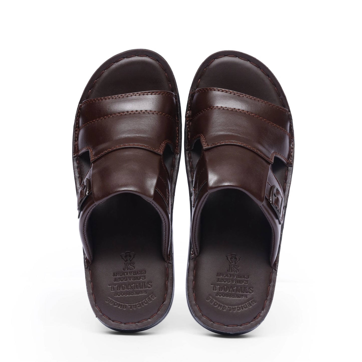 Brown Pure Cow Leather Chappal - T3 - JOGGY
