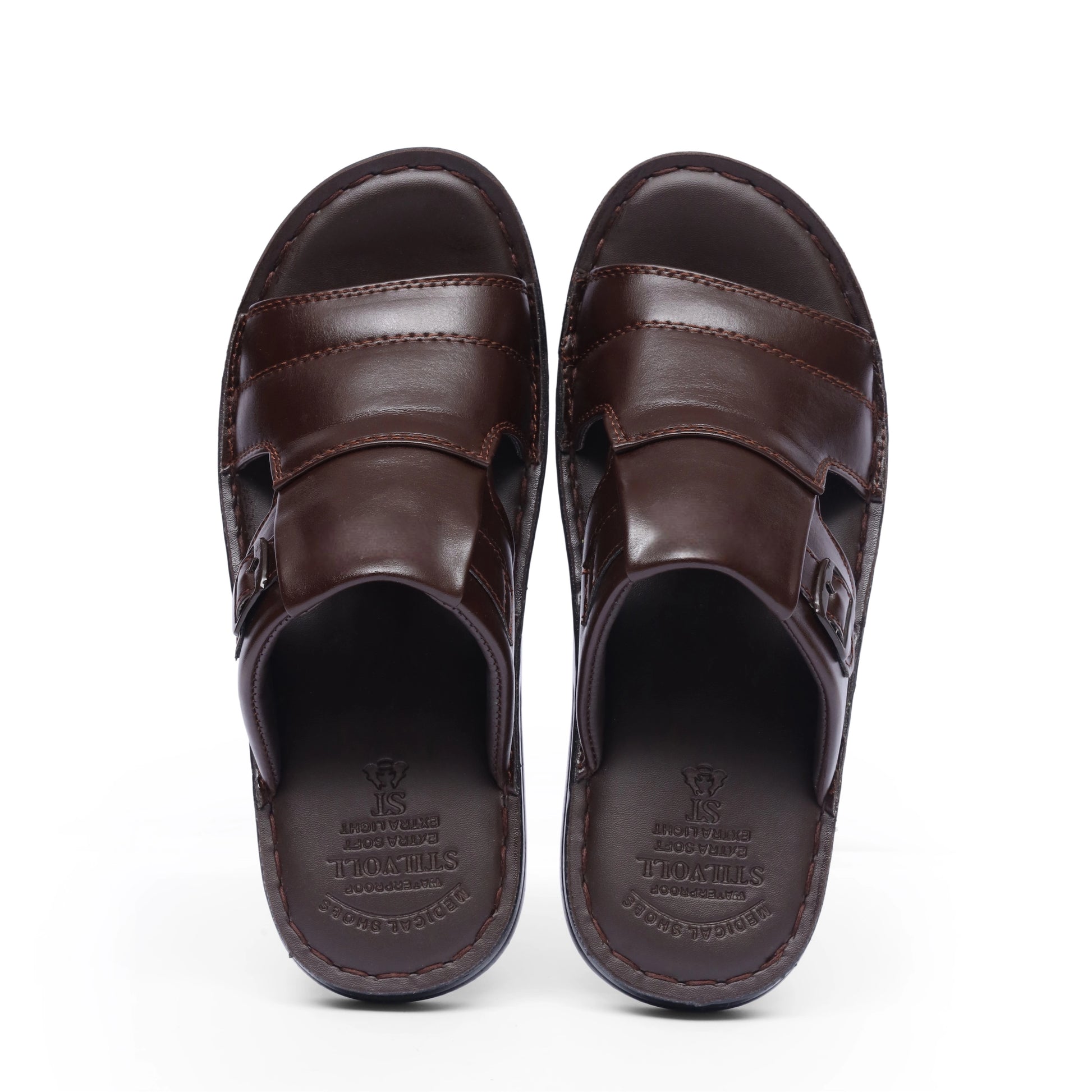 Brown Pure Cow Leather Chappal - T3 - JOGGY