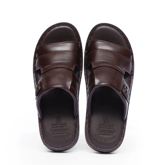 Brown Pure Cow Leather Chappal - T3 - JOGGY