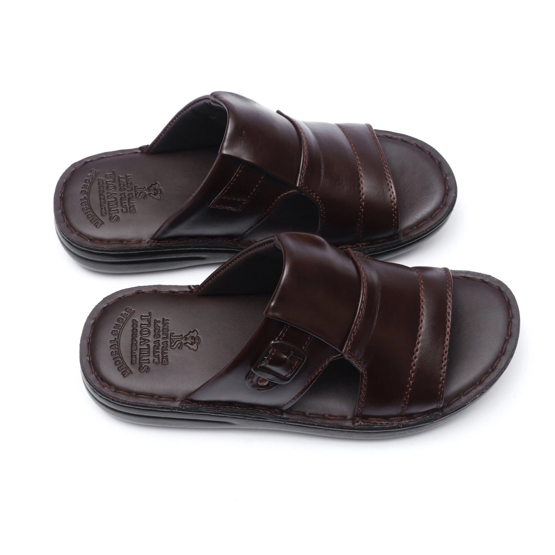 Brown Pure Cow Leather Chappal - T3 - JOGGY