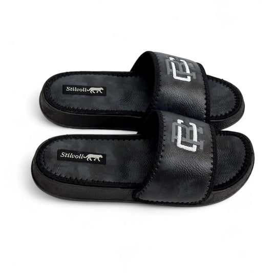 Black Pure Leather CR Slides - HE - 5 - JOGGY