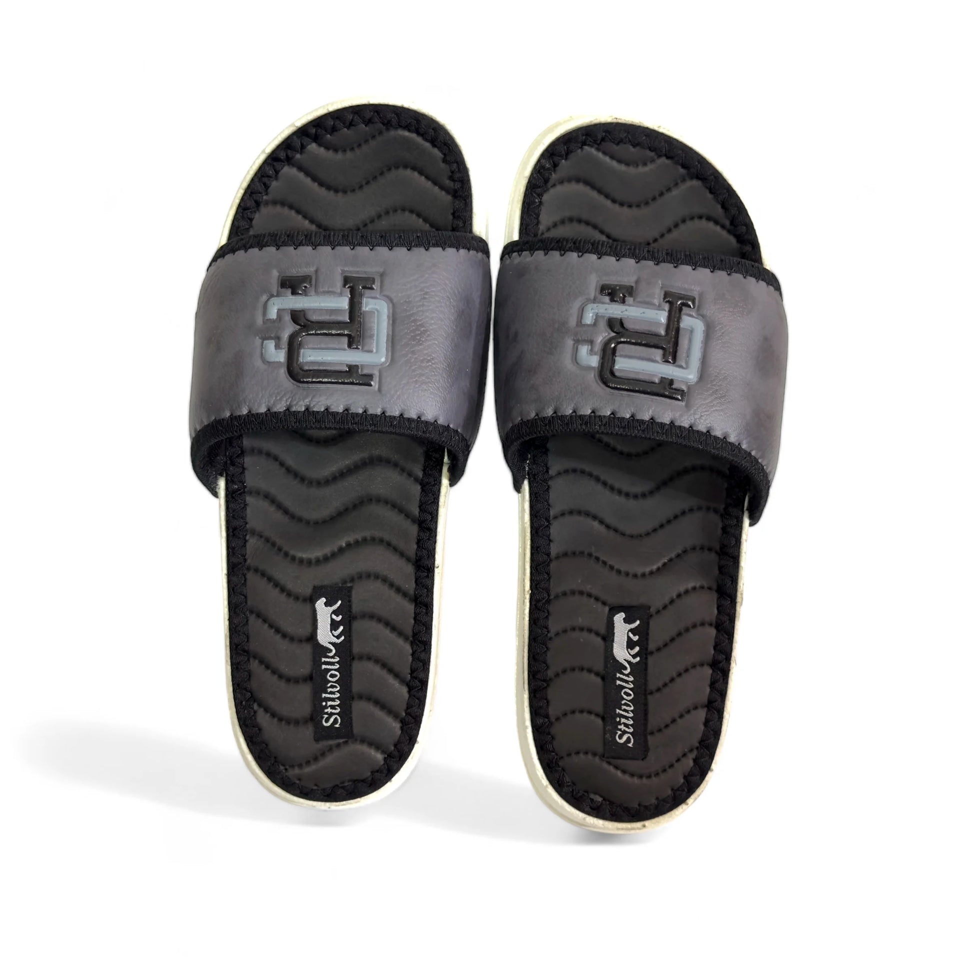 Dark Grey Pure Leather CR Slides - HE - 5 - JOGGY