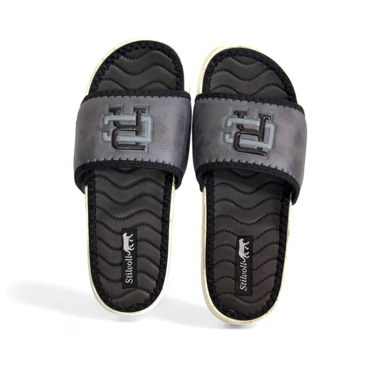 Dark Grey Pure Leather CR Slides - HE - 5 - JOGGY