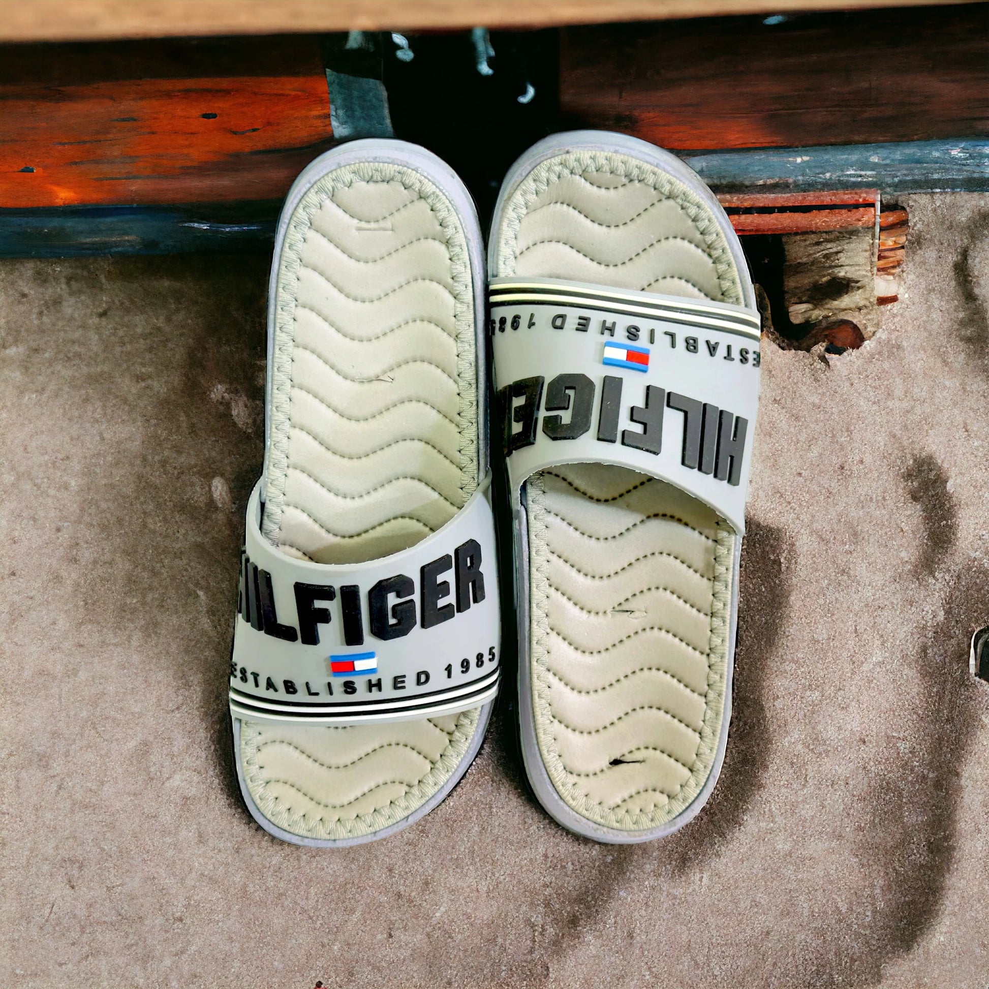 Imported Tommy Hilfiger Grey Slides - HE - 1 - JOGGY