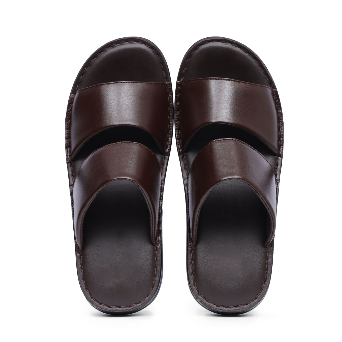 Brown Strap Pure Cow Leather Chappal - T1
