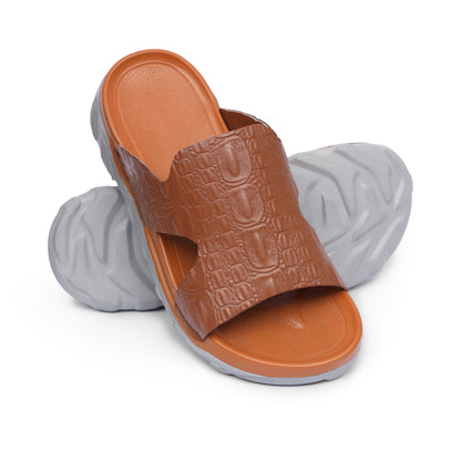 Double PU Mustard Leather Chappal - TAN - 808
