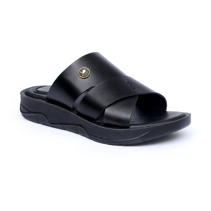 Wavy-Woven Black Slides