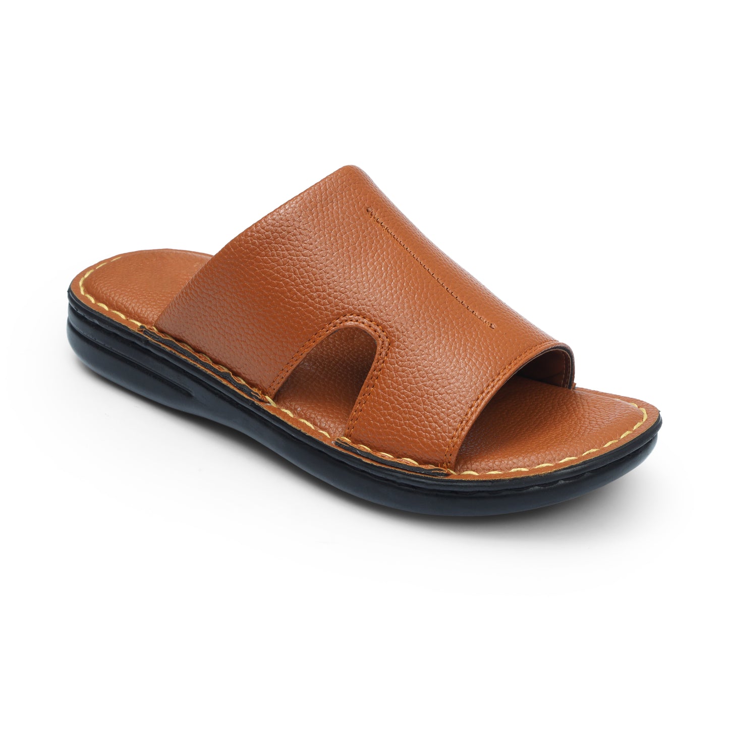 Grain Leather Tan Handmade Chappal - T10