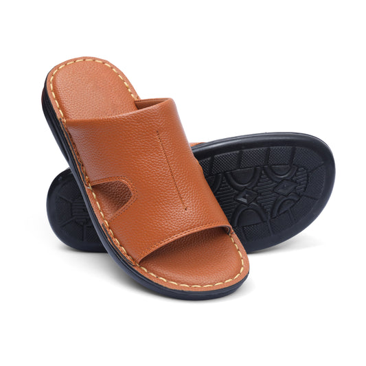 Grain Leather Tan Handmade Chappal - T10