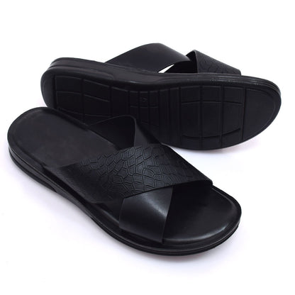 Crown-Cross Black Slides - W9