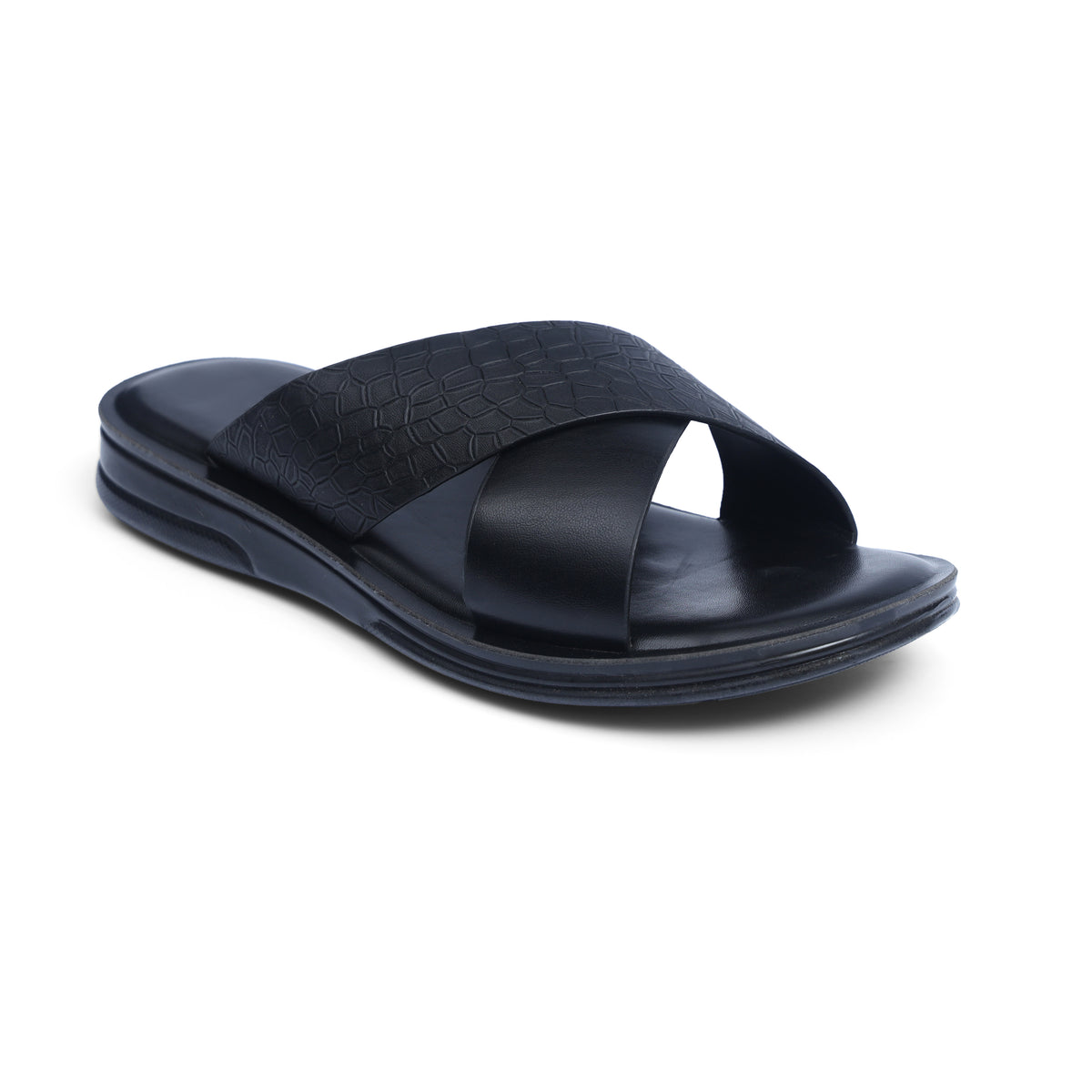 Crown-Cross Black Slides - W9