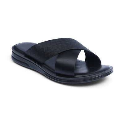 Crown-Cross Black Slides - W9