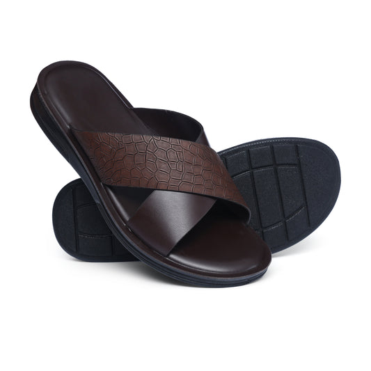 Crown-Cross Brown Slides - W9