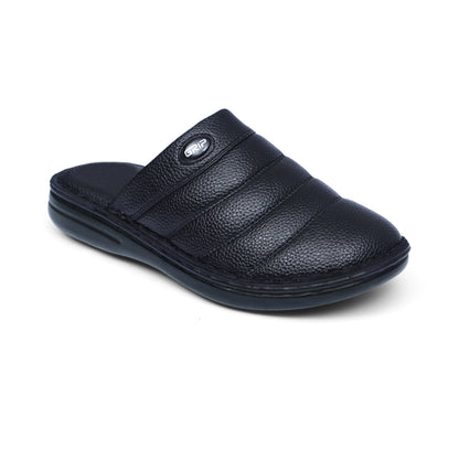 Grain Leather Black Handmade Mule - T14