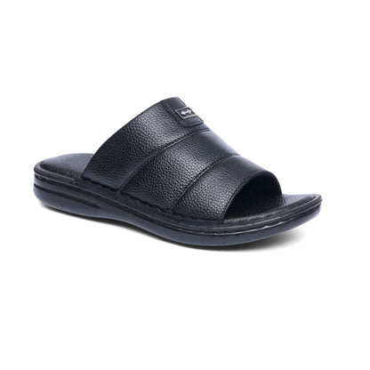 Grain Leather Black Handmade Chappal - T13