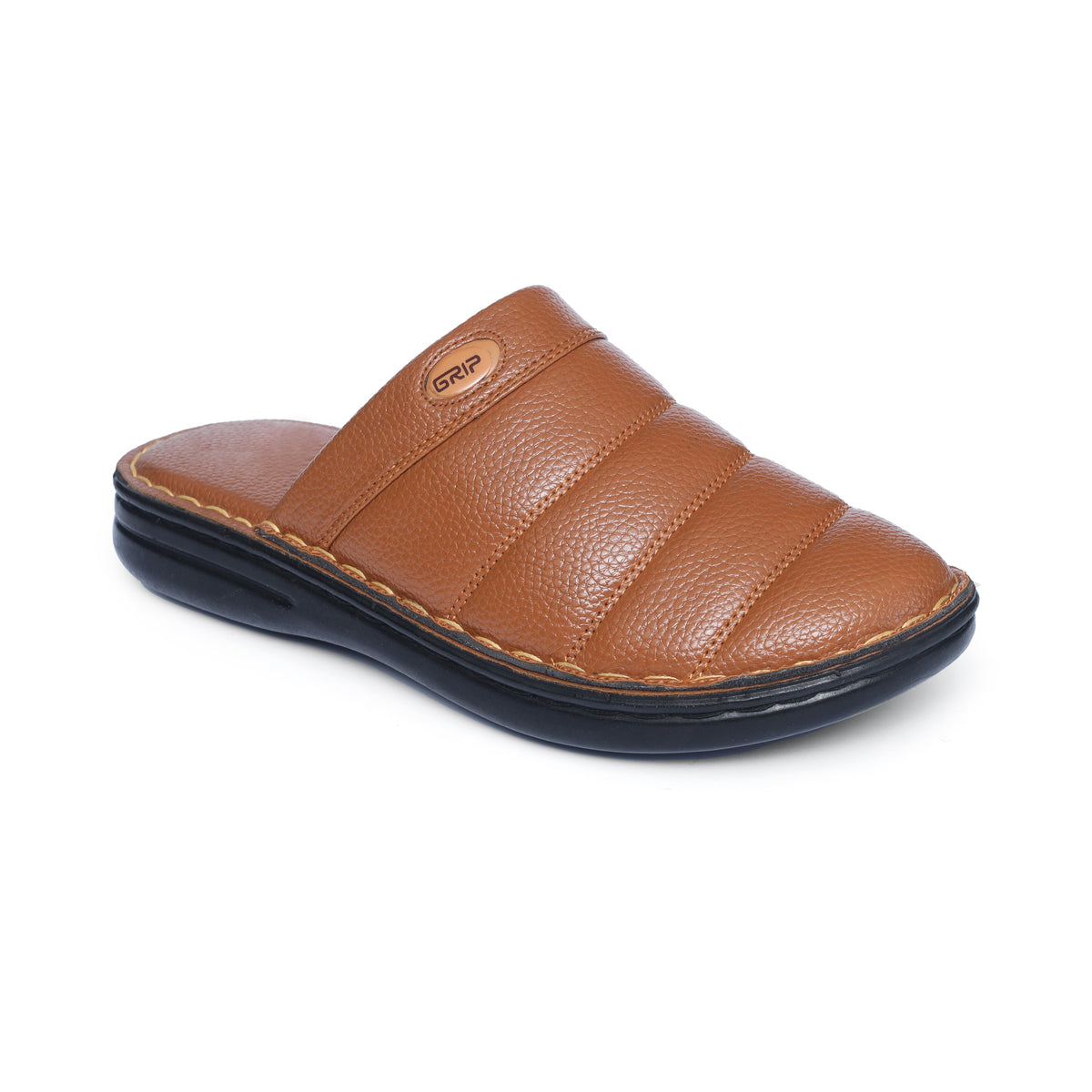 Grain Leather Tan Handmade Mule - T14