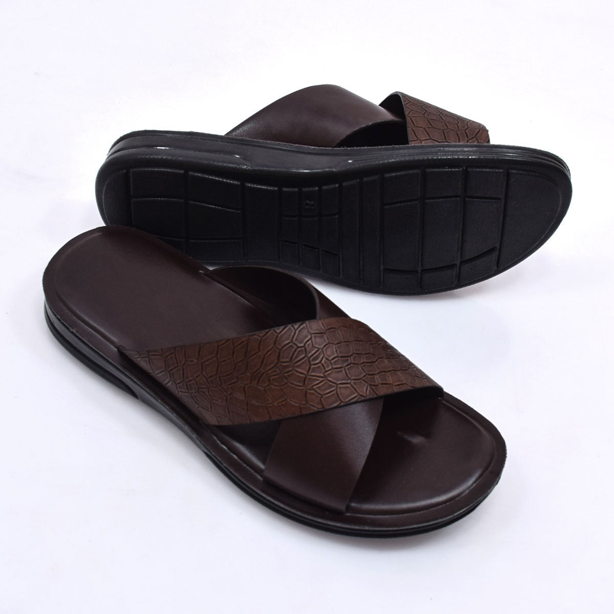 Crown-Cross Brown Slides - W9