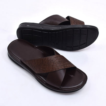 Crown-Cross Brown Slides - W9
