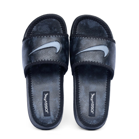 Premium Black Pure Leather Slides - HE - 3