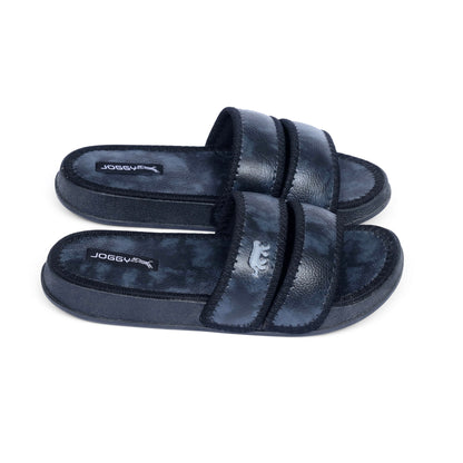 Premium Black Strap Pure Leather Slides - HE - 4
