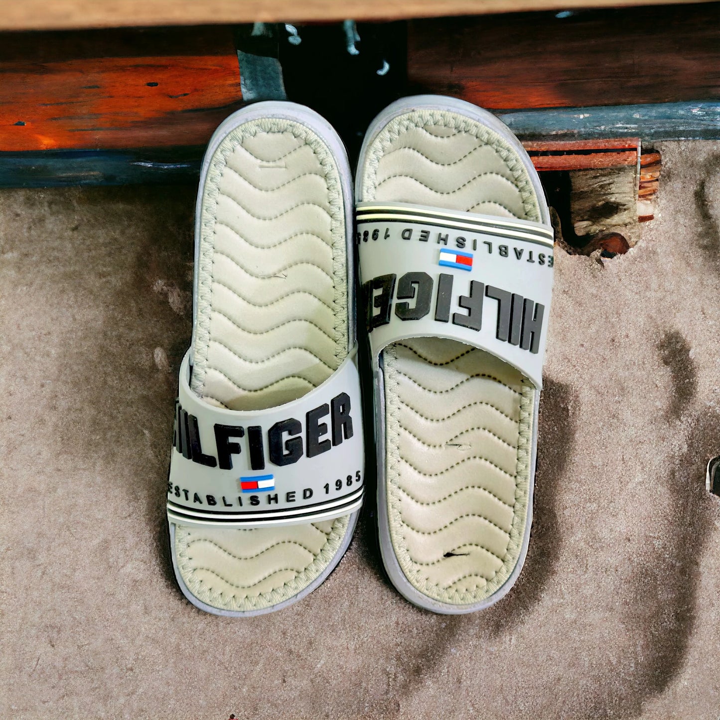 Imported Tommy Hilfiger Grey Slides - HE - 1