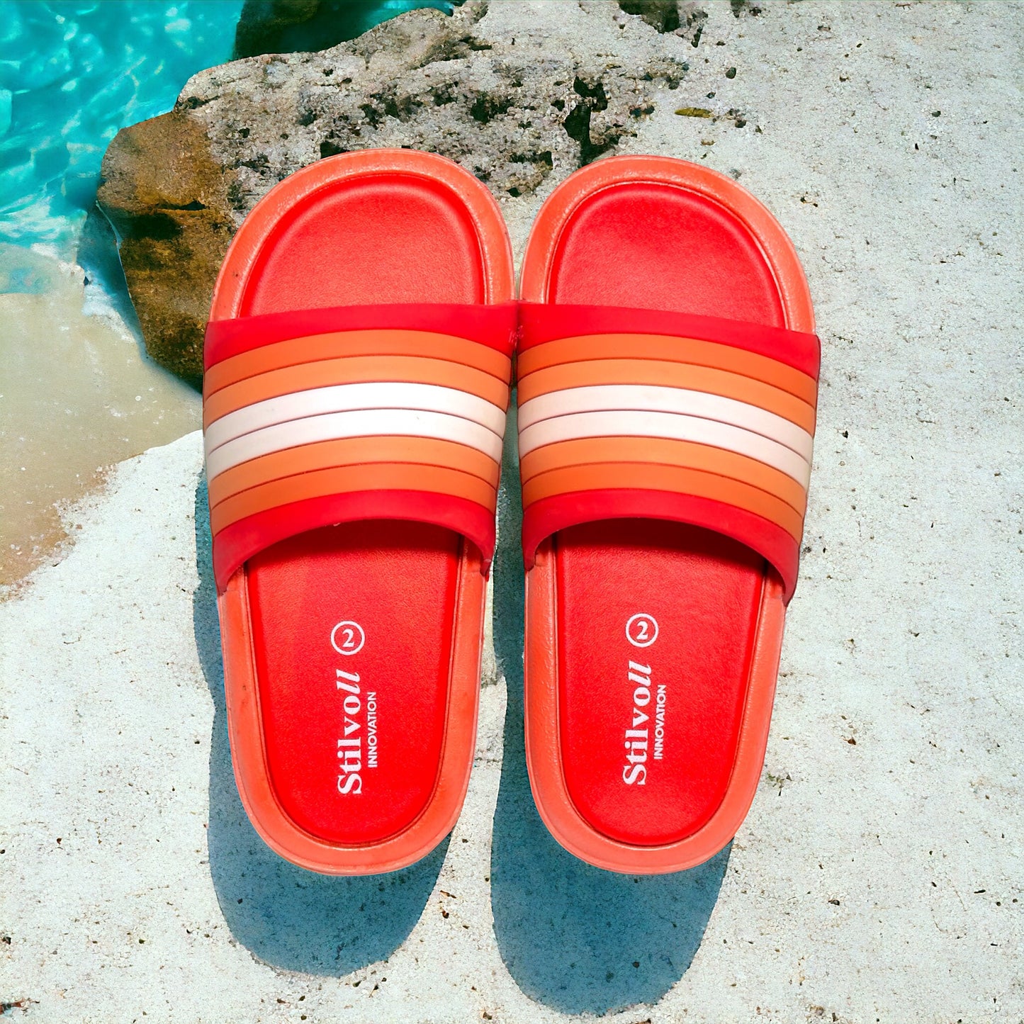 Imported Multi Lines Red Slides