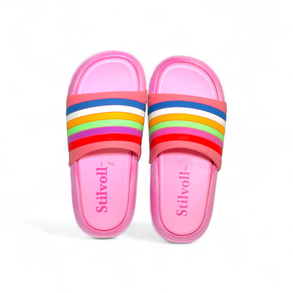 Imported Multi Lines Baby Pink Slides