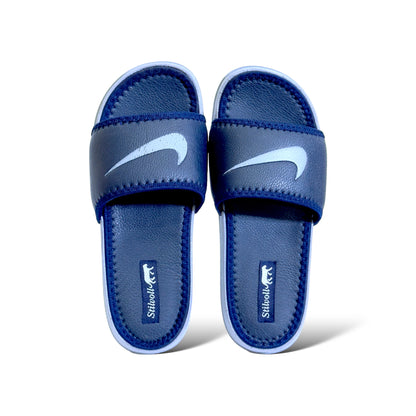 Dark Blue Nike Pure Leather Slides - HE - 3