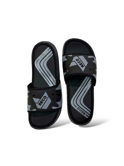 Black Reco Pure Leather Slides - HE – 7