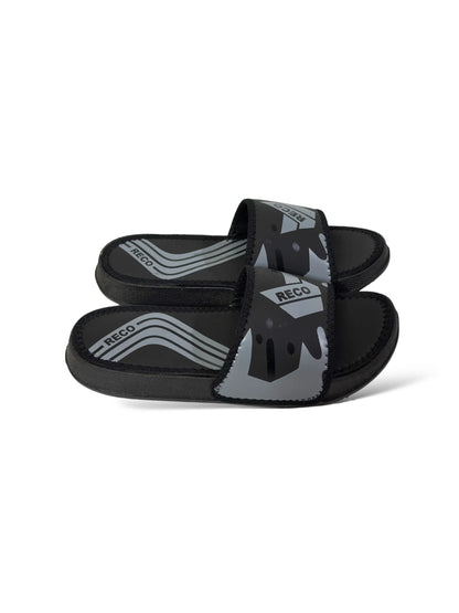 Black Reco Pure Leather Slides - HE – 7