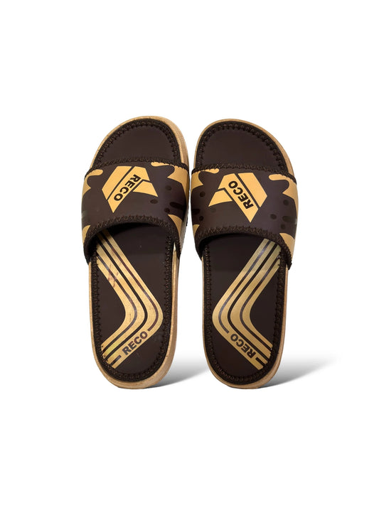 Brown Reco Pure Leather Slides - HE – 7