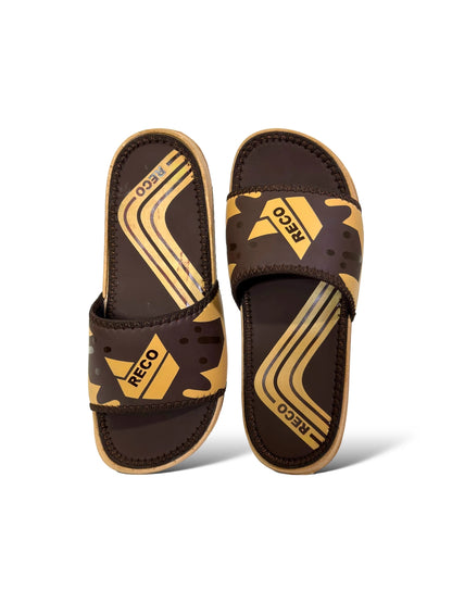 Brown Reco Pure Leather Slides - HE – 7